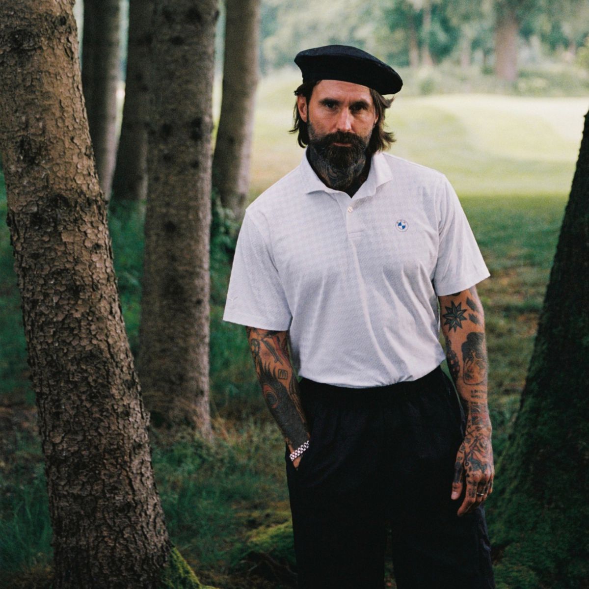 高爾夫男polo衫 白